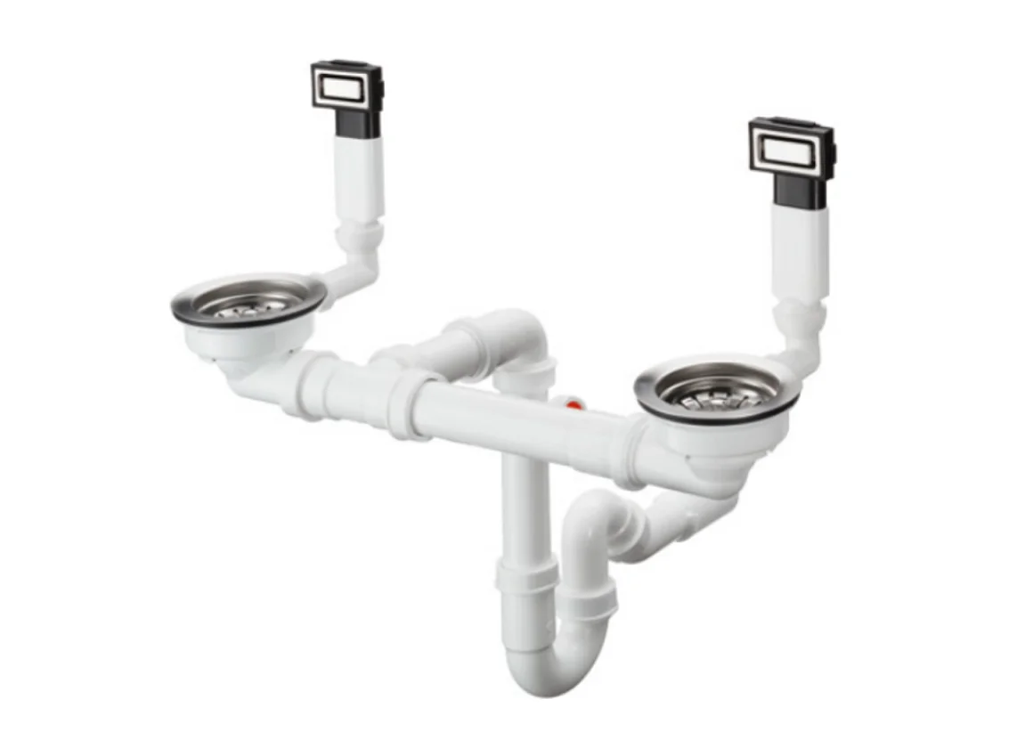 Evier à encastrer 1 bac et demi HANSGROHE S71 450 avec vidage manuel inox