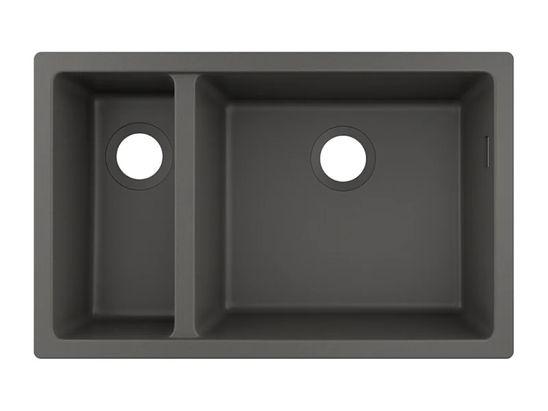 Evier à encastrer sous plan 1 bac et demi HANSGROHE S51 sans vidage gris pierre