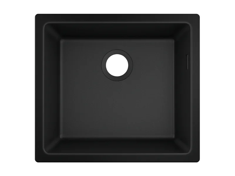 Evier à encastrer sous plan 1 bac HANSGROHE S51 450 avec vidage manuel noir graphite