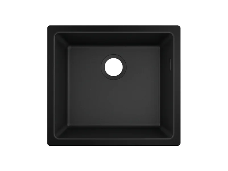 Evier à encastrer sous plan 1 bac HANSGROHE S51 450 avec vidage manuel noir graphite