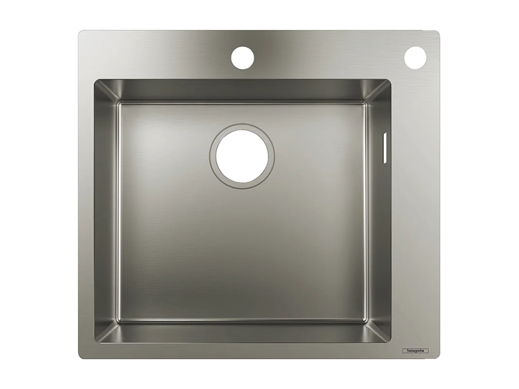 Evier à encastrer 1 bac HANSGROHE S71 450 avec vidage auto inox