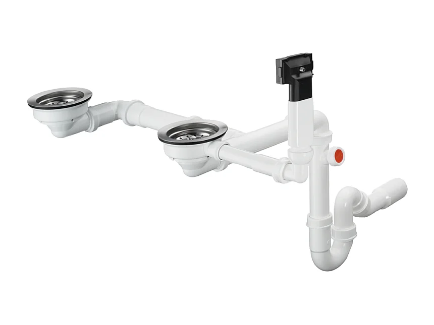 Evier à encastrer 1 bac et demi HANSGROHE S51 avec vidage manuel noir graphite