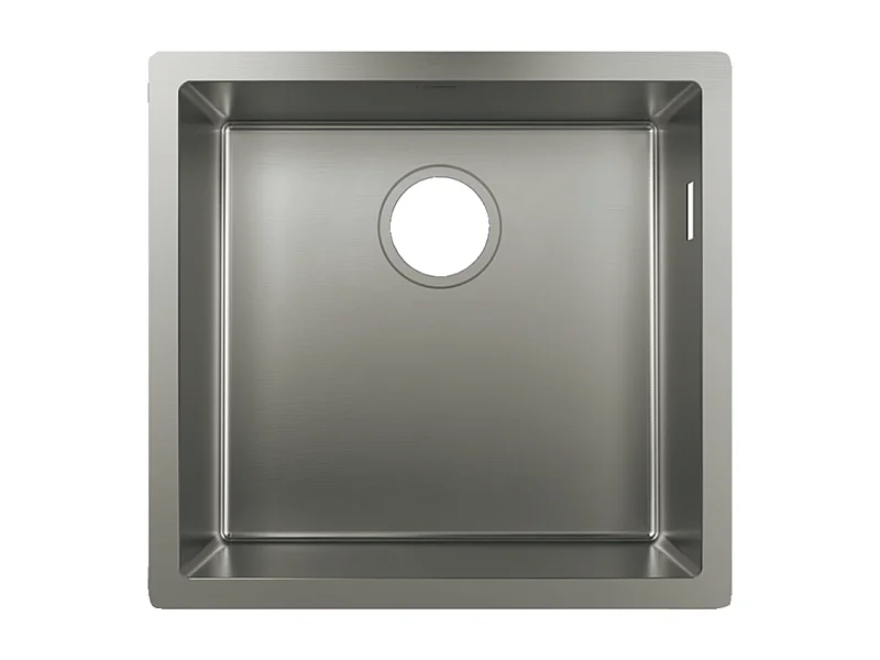 Evier à encastrer sous plan 1 bac HANSGROHE S71 400 avec vidage manuel inox