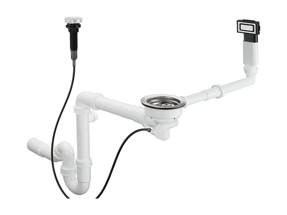 Evier à encastrer 1 bac pré-percé HANSGROHE S71 450 avec égouttoir à droite avec vidage auto inox