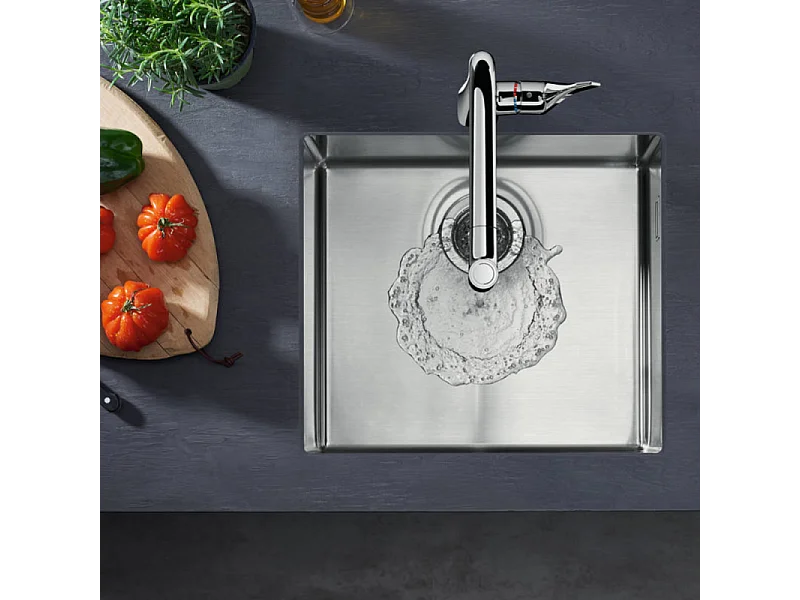 HANSGROHE S71 450 Fregadero empotrado bajo encimera de 1 seno sin desagüe en acero inoxidable