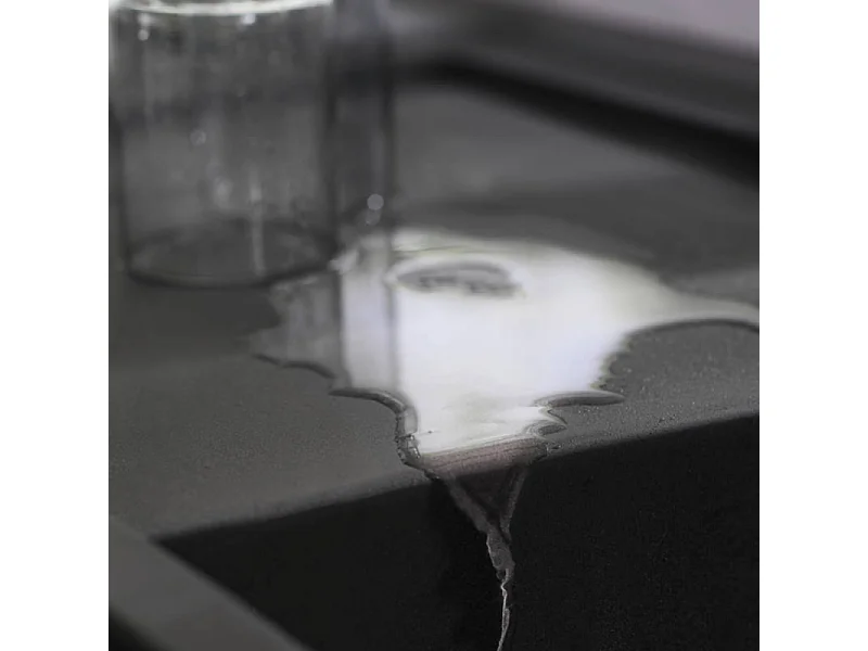 Evier à encastrer 1 bac HANSGROHE S51 450 égouttoir à gauche avec vidage manuel noir graphite