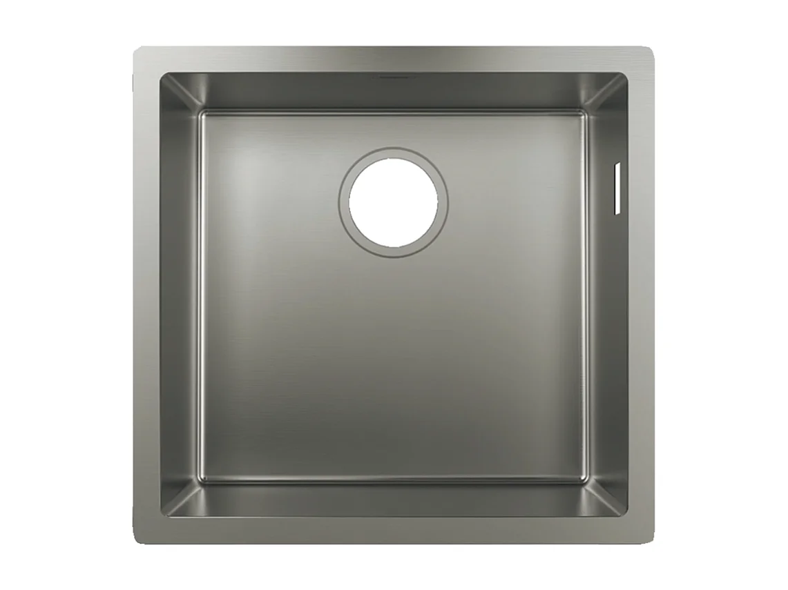 Evier à encastrer sous plan 1 bac HANSGROHE S71 400 avec vidage auto inox