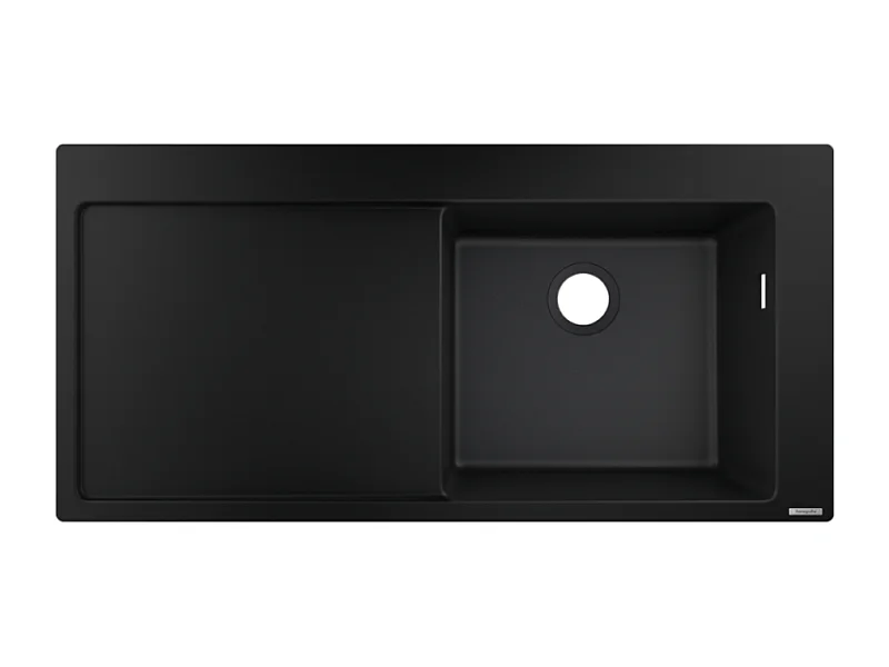 Evier à encastrer 1 bac HANSGROHE S51 450 égouttoir à gauche sans vidage noir graphite