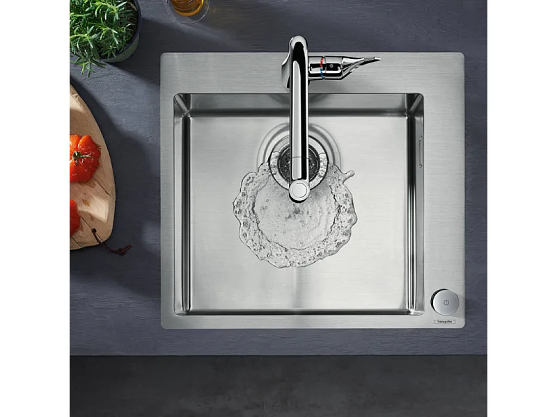 Evier à encastrer 1 bac HANSGROHE S71 450 sans vidage inox