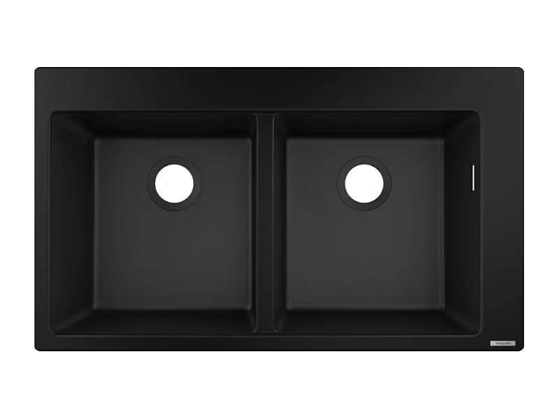 Evier à encastrer 2 bacs HANSGROHE S51 sans vidage noir graphite