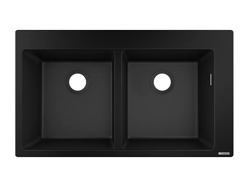 Evier à encastrer 2 bacs HANSGROHE S51 sans vidage noir graphite
