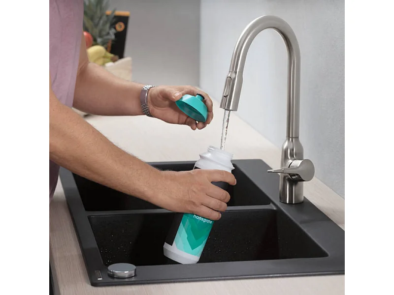 Evier à encastrer 2 bacs HANSGROHE S51 sans vidage noir graphite