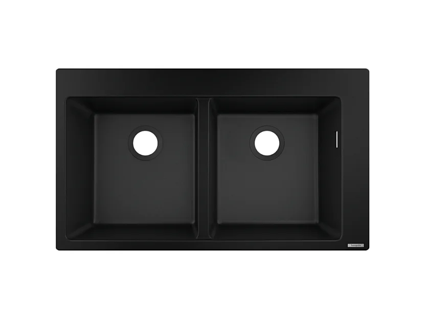 Evier à encastrer 2 bacs HANSGROHE S51 sans vidage noir graphite