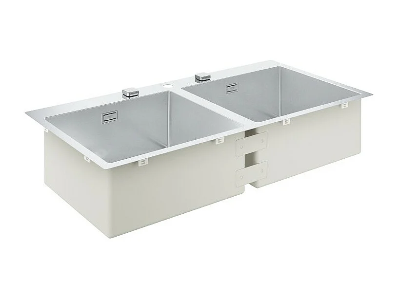 GROHE Evier 1 cuve et demie en acier inoxydable K800