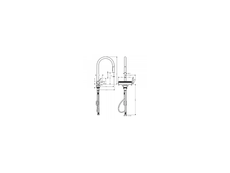 Evier à encastrer sous plan 1 bac HANSGROHE S719-U660 inox avec vidage auto + robinet cuisine Aquno Select M81 170 sBox chromé