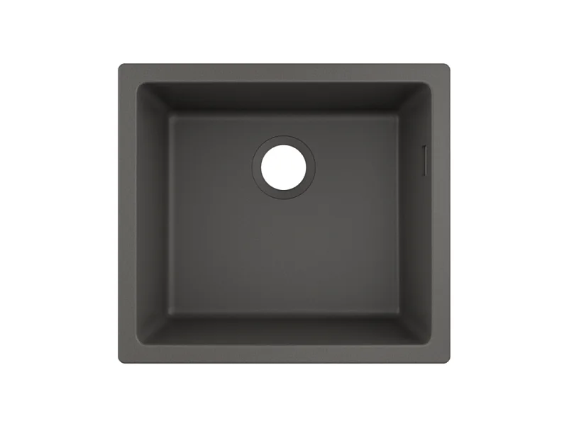 Evier à encastrer sous plan 1 bac HANSGROHE S51 450 avec vidage auto gris pierre