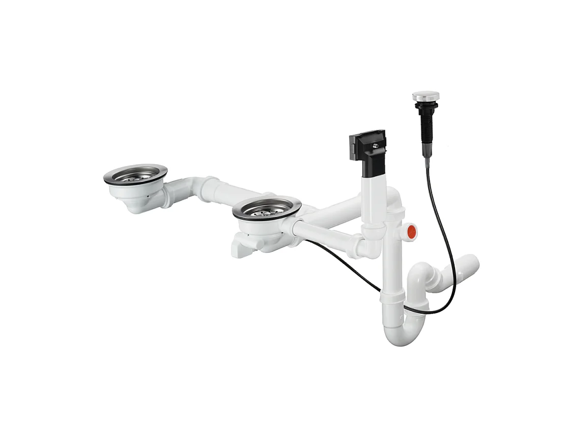 Evier à encastrer 1 bac et demi HANSGROHE S51 avec vidage auto noir graphite