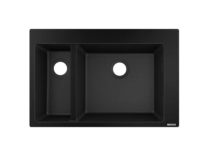 Evier à encastrer 1 bac et demi HANSGROHE S51 sans vidage noir graphite