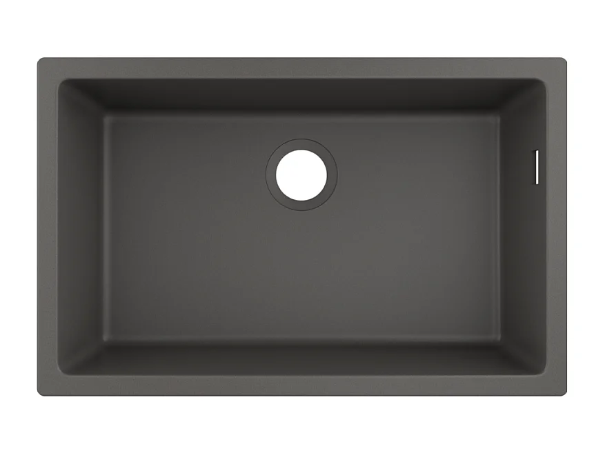 Evier à encastrer sous plan 1 bac HANSGROHE S51 660 avec vidage manuel gris pierre