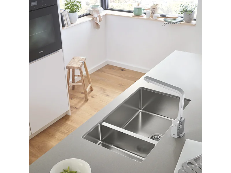 Evier à encastrer 1 bac et demi GROHE K700U acier inoxydable 76 x 45 cm