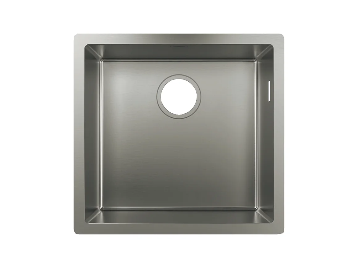 Evier à encastrer sous plan 1 bac HANSGROHE S71 450 avec vidage auto  inox