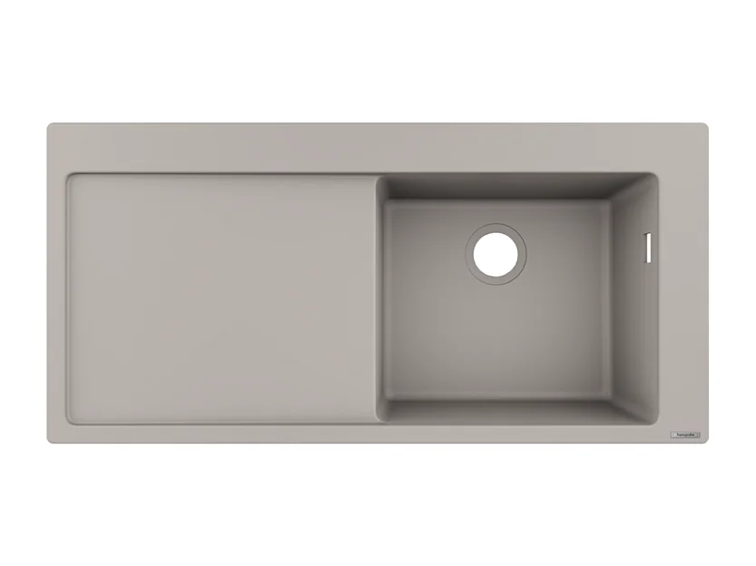 Evier à encastrer 1 bac HANSGROHE S51 450 égouttoir à gauche sans vidage gris béton