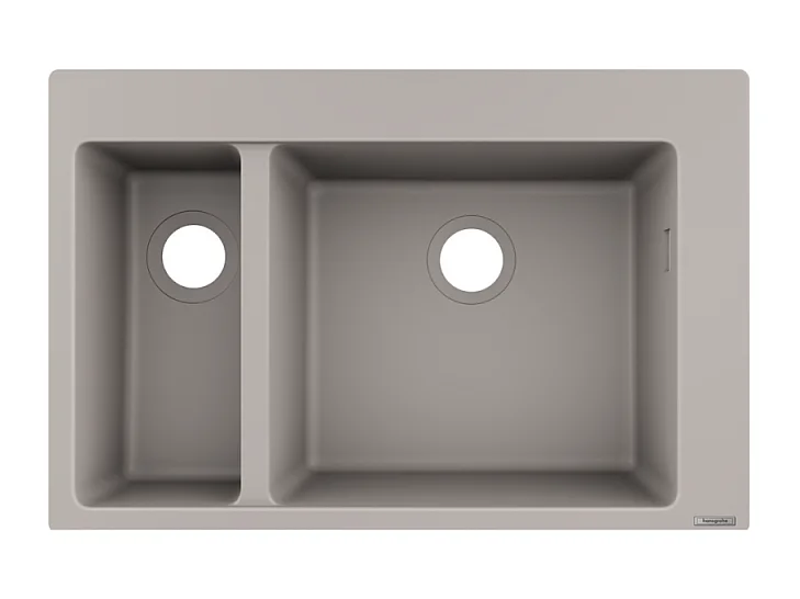 Evier à encastrer 1 bac et demi HANSGROHE S51 avec vidage auto gris béton