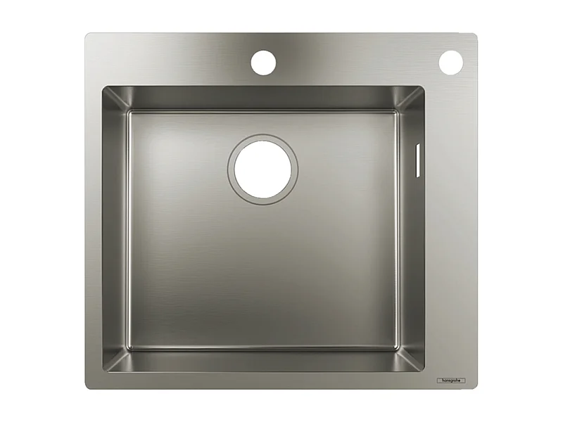 Evier à encastrer 1 bac HANSGROHE S71 450 sans vidage inox