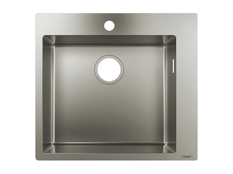Evier à encastrer 1 bac HANSGROHE S71 450 avec vidage manuel inox