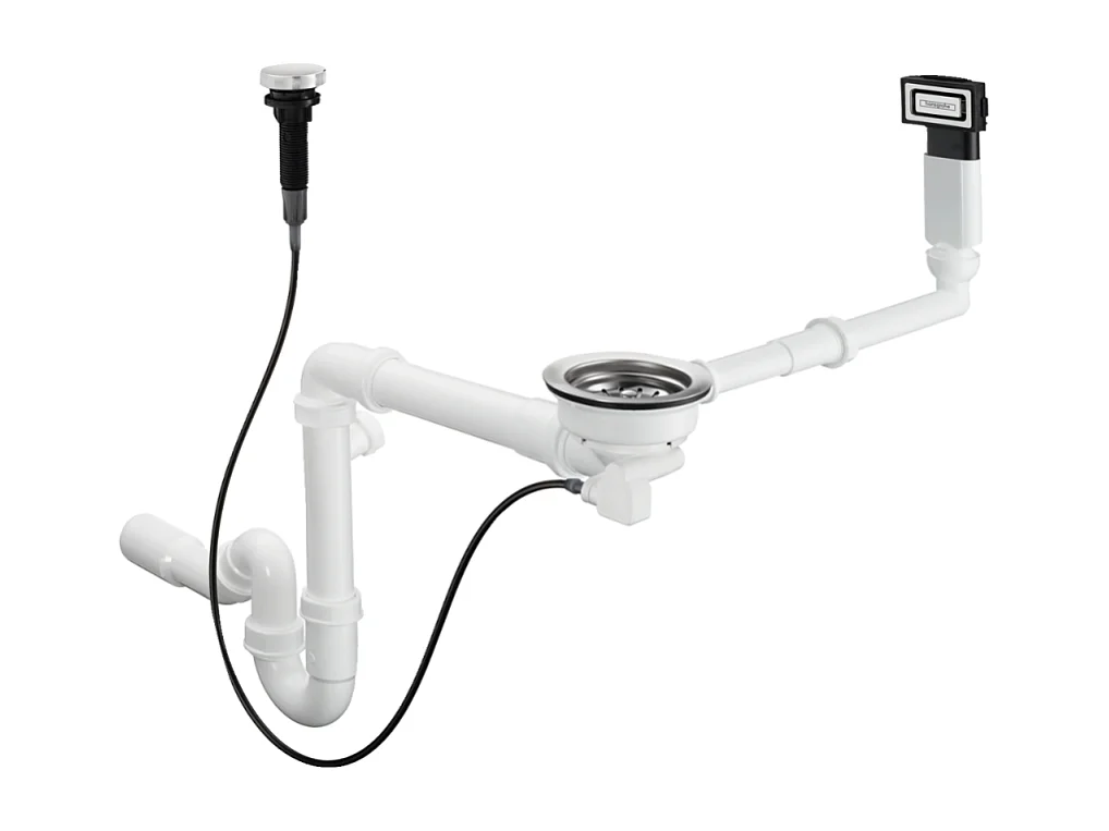 Evier à encastrer 1 bac HANSGROHE S51 450 égouttoir à gauche avec vidage auto gris béton