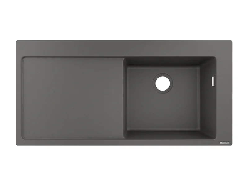 Evier à encastrer 1 bac HANSGROHE S51 450 égouttoir à gauche sans vidage gris pierre