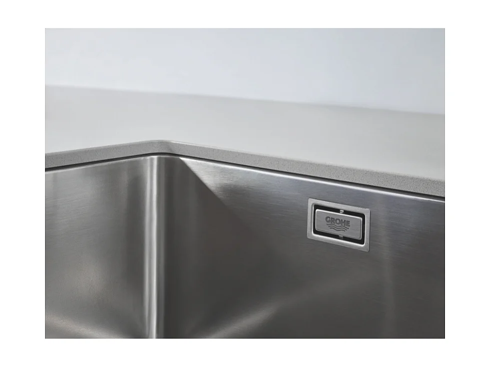 GROHE Evier 1 cuve et demie en acier inoxydable K700U - Demie cuve droite