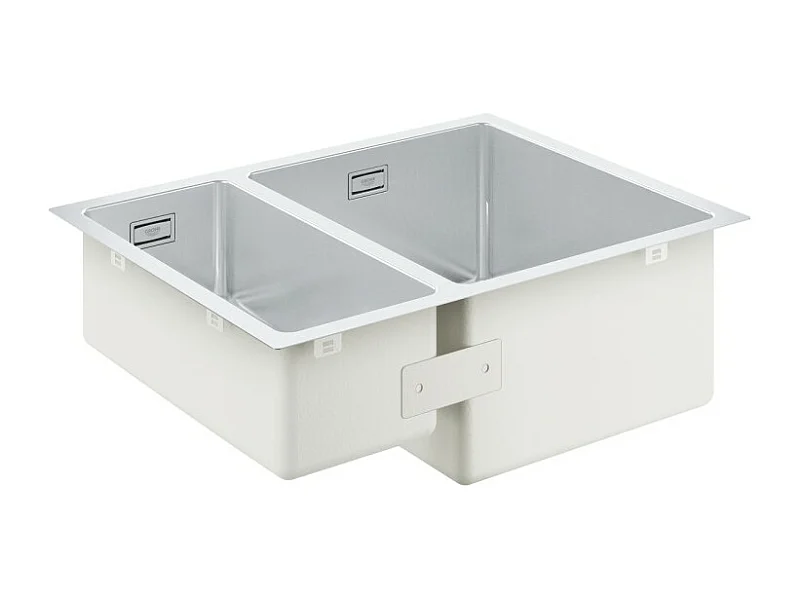 GROHE Evier 1 cuve et demie en acier inoxydable K700U - Demie cuve droite