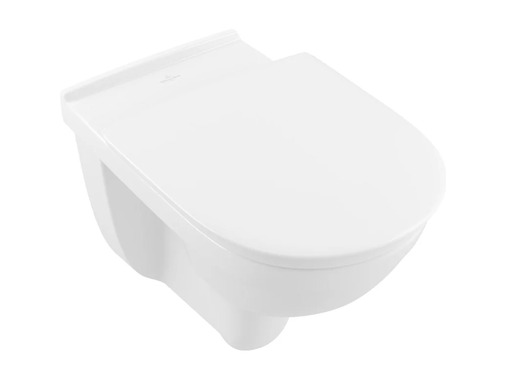 Pack WC suspendu PMR sans bride VILLEROY ET BOCH O.novo vita + abattant + plaque blanche + bâti Grohe
