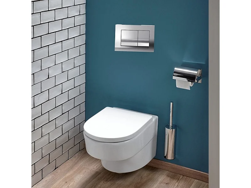 Pack WC suspendu sans bride JACOB DELAFON Odéon Rive Gauche + bâti support + plaque chromée