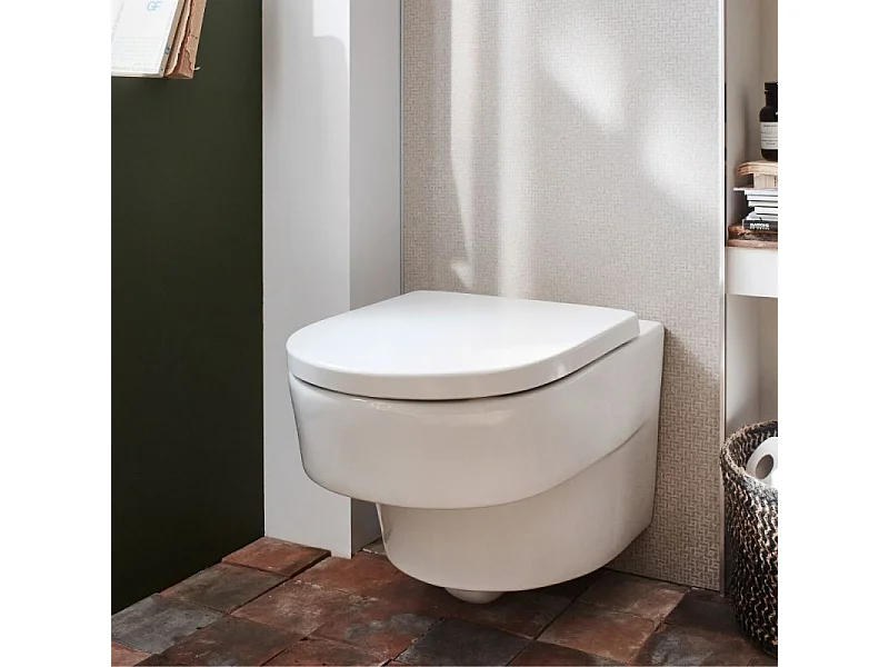 Pack WC suspendu sans bride JACOB DELAFON Odéon Rive Gauche + bâti support + plaque blanche