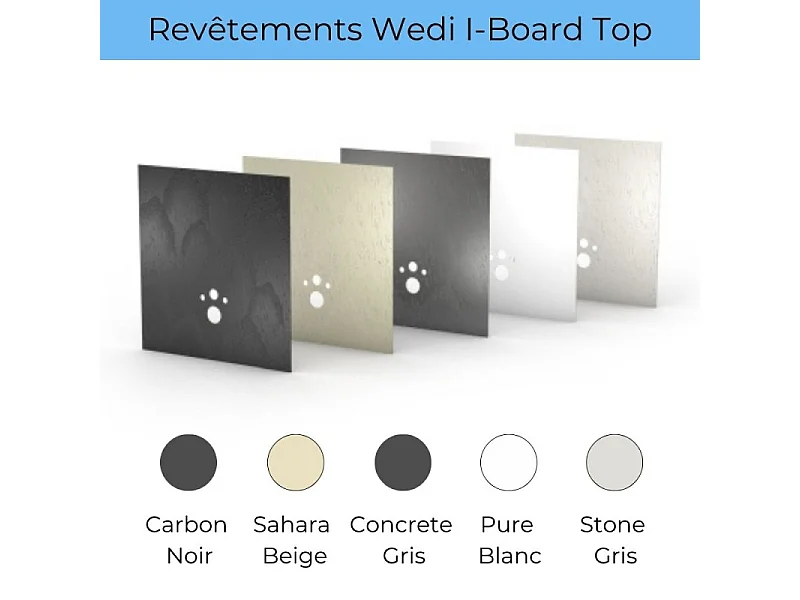 Habillage bati support Wedi I Board avec revetement Wedi I Board top carbon noir