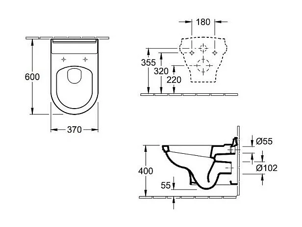 WC suspendu VILLEROY ET BOCH Hommage avec abattant