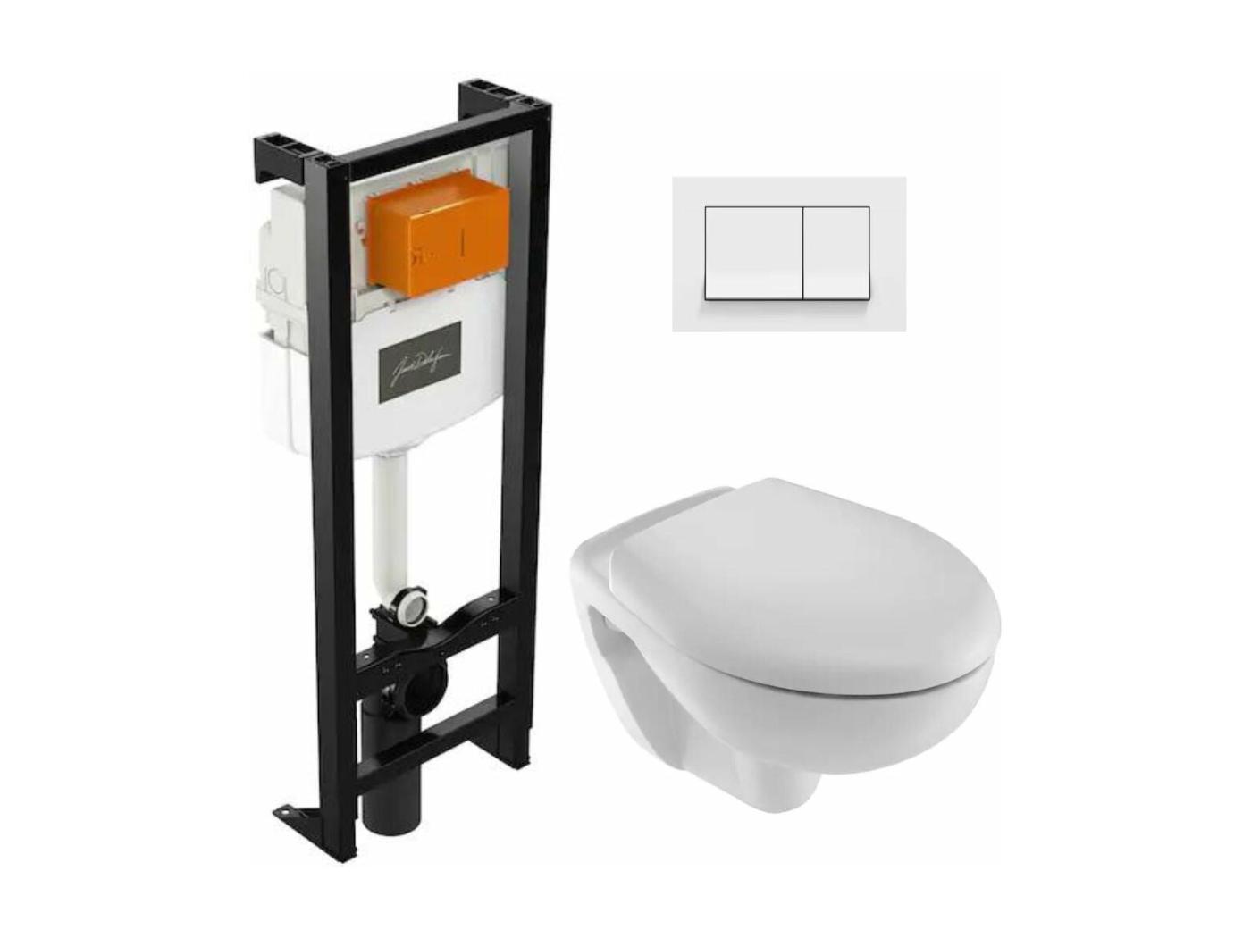 Pack WC suspendu JACOB DELAFON Brive semi caréné + bâti-support ...