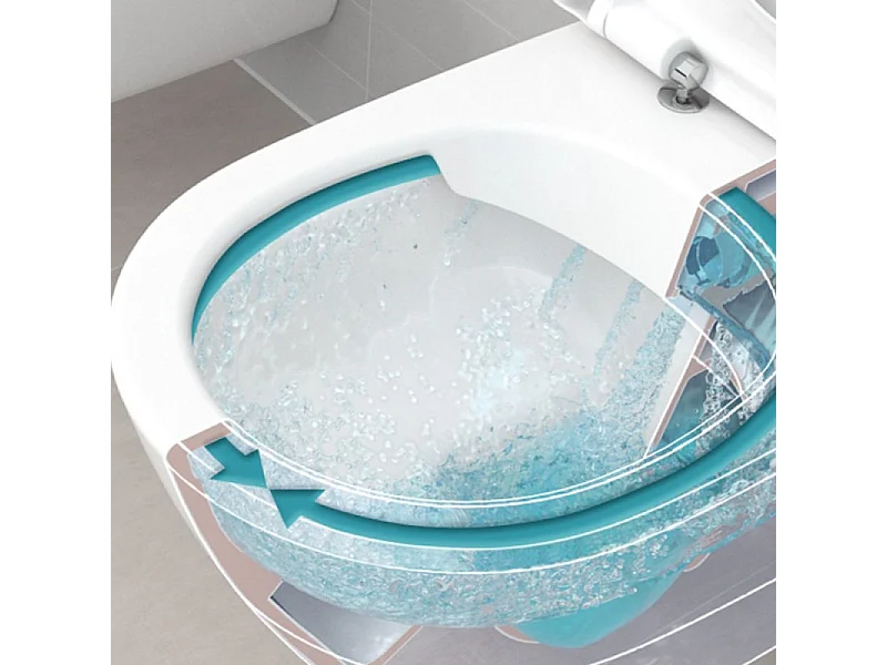 WC suspendu compact sans bride VILLEROY ET BOCH O.novo 36 x 59,5 + abattant