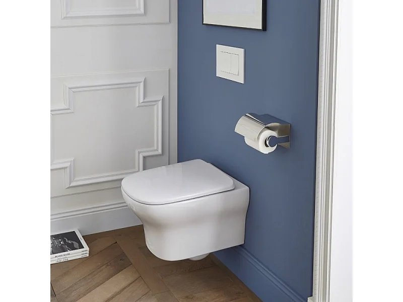 Pack WC suspendu sans bride JACOB DELAFON Vox + bâti support + abattant + plaque blanche