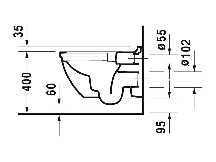 WC suspendu sans bride DURAVIT Strack 3 avec abattant frein de chute