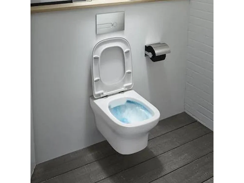 WC suspendu sans bride JACOB DELAFON Vox avec son abattant déclipsable à descente progressive