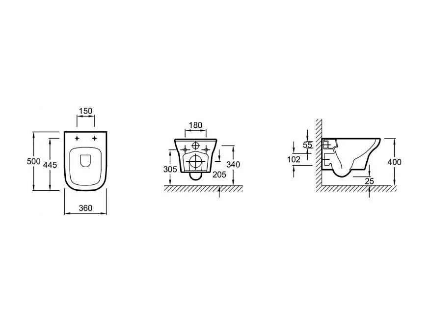 WC suspendu sans bride JACOB DELAFON Vox avec son abattant déclipsable à descente progressive