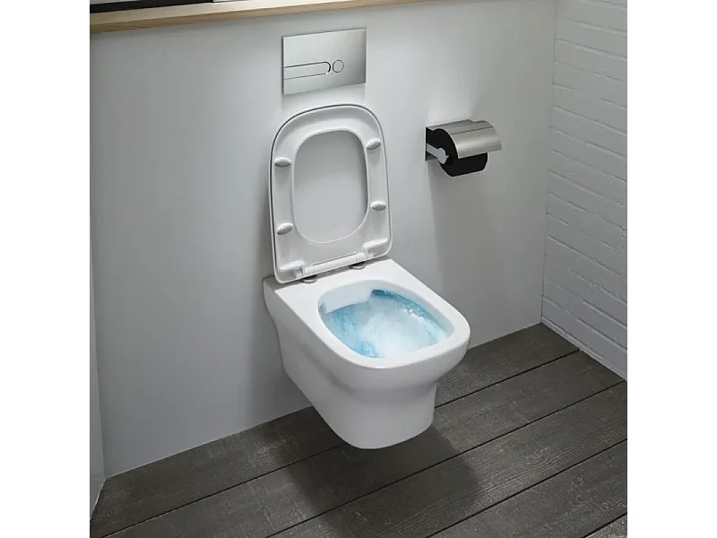 Cuvette WC suspendu sans bride JACOB DELAFON Vox avec abattant frein de chute extra-plat déclipsable