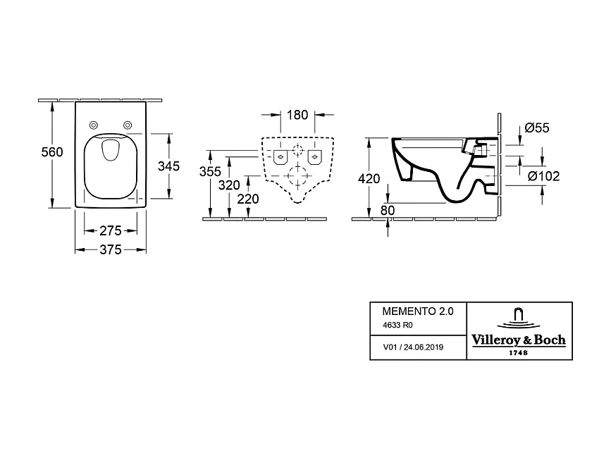 Cuvette sans bride VILEROY ET BOCH Memento 2.0