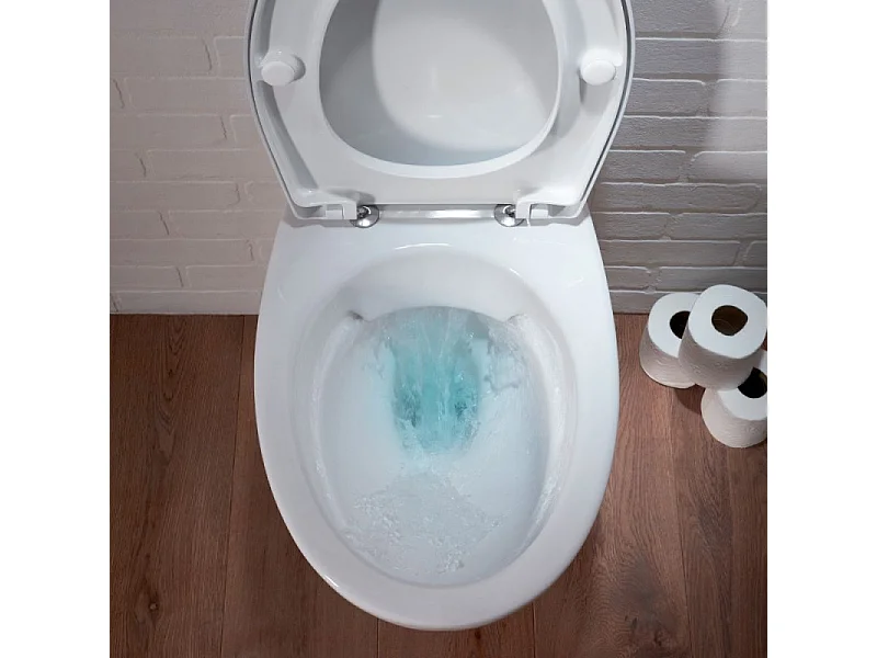 WC suspendu sans bride JACOB DELAFON Patio + bâti-support + plaque chromé