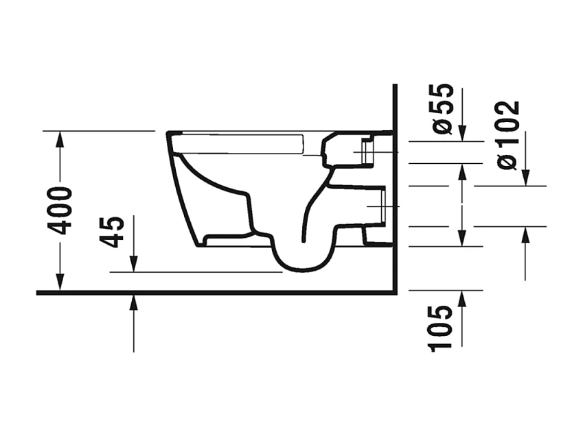 WC suspendu sans bride DURAVIT Me by Starck avec abattant frein de chute