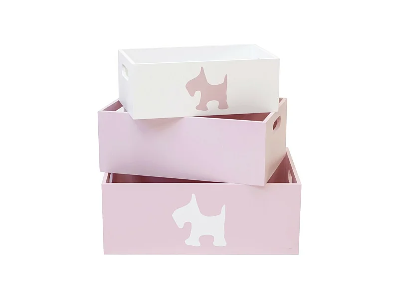 Schachteln 3 er Set rosa 15x40x28/13x35x23/11x30x18cm