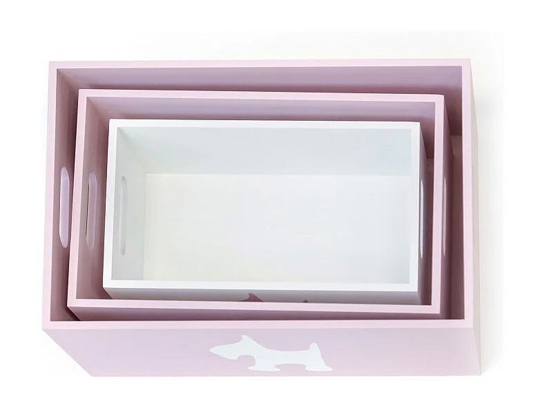 Dog set van 3 houten dozen 15x40x28/13x35x23/11x30x18cm